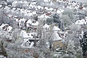 England, London, Brent, Snow on rooftops England, London, Brent, Snow on rooftops