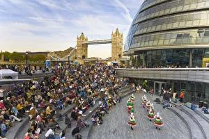England, London, City Hall and Tower Bridge, Thames Festival, Russian Dance group England, London, City Hall and Tower Bridge, Thames Festival, Russian Dance group