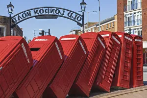 England, London, Kingston-upon-Thames, Telephone Box Sculpture Print