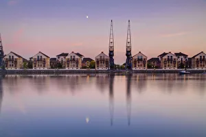 England, London, Royal Victoria Docks by moonlight England, London, Royal Victoria Docks by moonlight