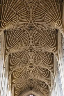 Fan-Vaulted Ceiling of Bath Abbey's Nave Print