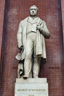 England, Yorkshire, York, The National Railway Museum, Statue of George Stephenson England, Yorkshire, York, The National Railway Museum, Statue of George Stephenson