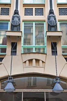 Estonia, Tallinn, Art Nouveau-Jugendstil building detail Estonia, Tallinn, Art Nouveau-Jugendstil building detail