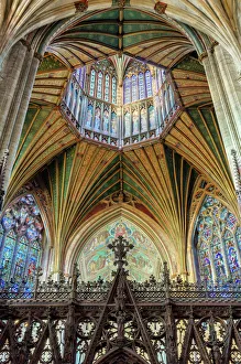 Ely Cathedral Print, a detailed map of Ely in Cambridgeshire, England