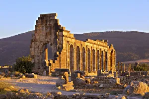 Exterior Of The Basilica, Excavated Roman City, Volubilis, Morocco, North Africa Exterior Of The Basilica, Excavated Roman City, Volubilis, Morocco, North Africa