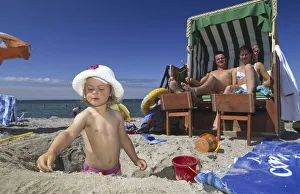 Family on the beach of Heiligenhafen, Kieler Bucht, Schleswig-Holstein, Germany Family on the beach of Heiligenhafen, Kieler Bucht, Schleswig-Holstein, Germany