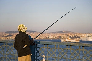 Fishing on the Galata Bridge, Istanbul Fishing on the Galata Bridge, Istanbul