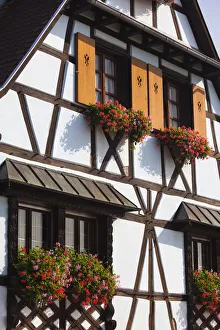France, Bas-Rhin, Alsace Region, Alasatian Wine Route, Itterswiller, wine town buildings France, Bas-Rhin, Alsace Region, Alasatian Wine Route, Itterswiller, wine town buildings