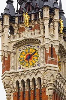 France, Nord-Pas de Calais Region, Calais, town hall detail France, Nord-Pas de Calais Region, Calais, town hall detail