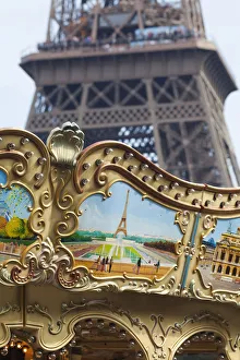 France, Paris, Carousel Decoration and Eiffel Tower France, Paris, Carousel Decoration and Eiffel Tower