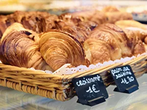 France, Provence, Nimes, Croissants in bakery France, Provence, Nimes, Croissants in bakery