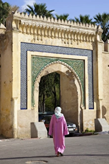 Gate in the city walls of the Old Medina in Fes, Morocco Gate in the city walls of the Old Medina in Fes, Morocco