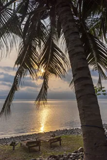 Ghana, Lake Bosomtwe. Sunset seen from a lodge Ghana, Lake Bosomtwe. Sunset seen from a lodge