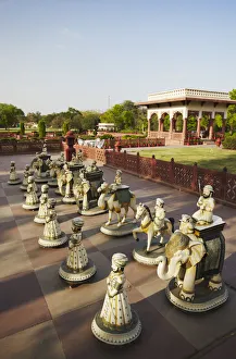 Giant chess board in gardens of Jai Mahal Palace Hotel, Jaipur, Rajasthan, India Giant chess board in gardens of Jai Mahal Palace Hotel, Jaipur, Rajasthan, India
