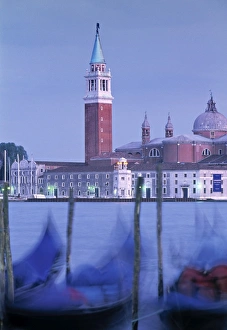 Gondolas at St. Mark's Square Print, Venice Italy