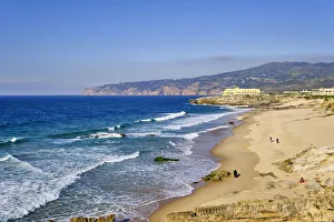 Guincho beach and the Sintra mountain range. Cascais, Portugal Guincho beach and the Sintra mountain range. Cascais, Portugal