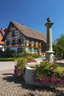 Half-Timbered House in Hoeri, Lake Constance, Baden-Wuerttemberg, Germany Half-Timbered House in Hoeri, Lake Constance, Baden-Wuerttemberg, Germany