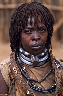 A Hamar woman in the village square of Dimeka A Hamar woman in the village square of Dimeka