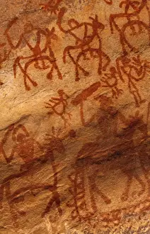 Cave Painting Prints: Bhimbetka Rock Art Print