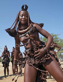 Himba women perform the otjiunda dance Himba women perform the otjiunda dance