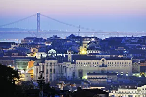 The historical center of Lisbon at twilight. Portugal The historical center of Lisbon at twilight. Portugal