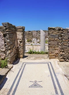 Archeological Collection: House of the Dolphins, Delos Archaeological Site, Delos Island, Cyclades, Greece