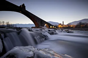 Prints of Hunchbacked Devil bridge in Bobbio, Trebbia Valley, Piacenza, Emilia Romagna, Italy Bobbio Prints: Hunchbacked Devil Bridge Print, Bobbio, Italy