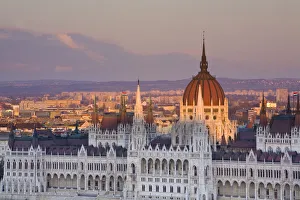 Hungarian Parliament seen from Fishermans Bastion, Budapest, Hungary Hungarian Parliament seen from Fishermans Bastion, Budapest, Hungary