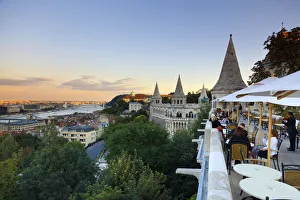 Hungary, Budapest, Fishermans Bastion, cafe Hungary, Budapest, Fishermans Bastion, cafe