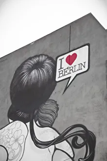 I Love Berlin mural on building, Berlin, Germany I Love Berlin mural on building, Berlin, Germany