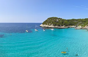 The idyllic Cala Mitjana, Menorca, Balearic Islands, Spain The idyllic Cala Mitjana, Menorca, Balearic Islands, Spain