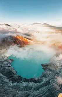 Ijen Volcano Print from Above, Java Indonesia