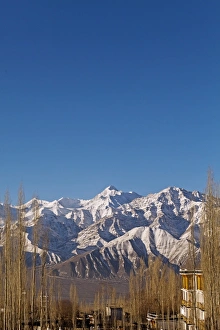 India, Ladakh, Leh. Stok Kangri Peak from Leh. Stok Kangri is the highest mountain in the Stok Range in the Himalayas India, Ladakh, Leh. Stok Kangri Peak from Leh. Stok Kangri is the highest mountain in the Stok Range in the Himalayas