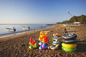 Inflatable life rings on Sanur beach, Bali, Indonesia Inflatable life rings on Sanur beach, Bali, Indonesia