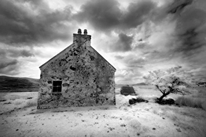 Infrared image of a derelict farmhouse near Arivruach, Isle of Lewis, Hebrides Infrared image of a derelict farmhouse near Arivruach, Isle of Lewis, Hebrides