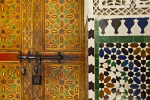 Interior door detail, Moulay Ismal Mousoleum, Medina, Meknes, Morocco Interior door detail, Moulay Ismal Mousoleum, Medina, Meknes, Morocco