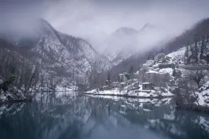 Isola Santa in the Apuan Alps after a snowstorm. Apuan Alps, Tuscany, Italy Isola Santa in the Apuan Alps after a snowstorm. Apuan Alps, Tuscany, Italy