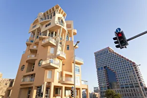 Israel, Tel Aviv, modern architecture along the beachfront Israel, Tel Aviv, modern architecture along the beachfront