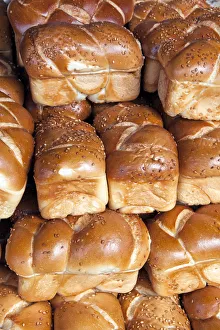 Israel, Tel Aviv, Shuk HaCarmel market, bread stall Israel, Tel Aviv, Shuk HaCarmel market, bread stall