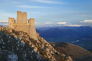 Italy, Abruzzo, Rocca Calascio. The ruins at sunset Italy, Abruzzo, Rocca Calascio. The ruins at sunset