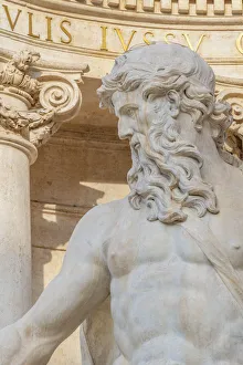 Italy, Lazio, Rome, Trevi Fountian, Oceanus statue Italy, Lazio, Rome, Trevi Fountian, Oceanus statue