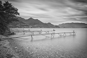 Italy, Lombardy, Lecco district. Como Lake, Dervio. Stations for fishing the agone fish Italy, Lombardy, Lecco district. Como Lake, Dervio. Stations for fishing the agone fish