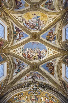 Italy, Naples, Certosa di S. Martino, detail of fresco paintings inside the Church Italy, Naples, Certosa di S. Martino, detail of fresco paintings inside the Church