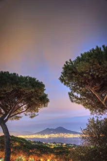 Italy, Naples, view of Naples, Posillipo town and Mt. Vesuvius Italy, Naples, view of Naples, Posillipo town and Mt. Vesuvius