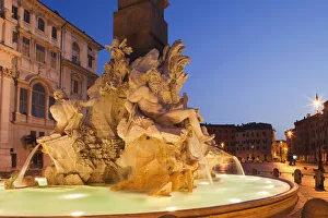 Italy, Rome, Piazza Navona, Fountain of the Four Rivers Italy, Rome, Piazza Navona, Fountain of the Four Rivers