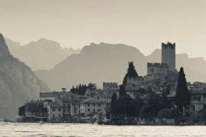 Italy, Veneto, Lake District, Lake Garda, Malcesine, lakeside town view Italy, Veneto, Lake District, Lake Garda, Malcesine, lakeside town view