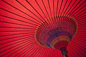 Japan, Kyoto, Higashiyama, Japanese Red Umbrella Japan, Kyoto, Higashiyama, Japanese Red Umbrella