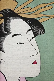 Japan, Kyoto, Detail of Ukiyo-e Painting depicting Geisha Japan, Kyoto, Detail of Ukiyo-e Painting depicting Geisha