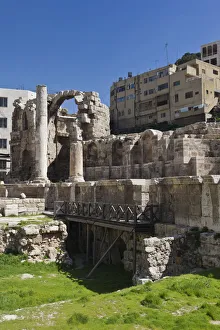Jordan, Amman, ruins of Roman-era Nymphaeum Jordan, Amman, ruins of Roman-era Nymphaeum