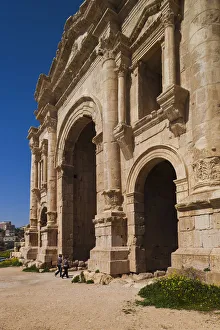 Jordan, Jerash, Roman-Era Hadrians Arch Jordan, Jerash, Roman-Era Hadrians Arch